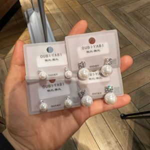 Elegant Gentle High-End Fashion Simulated Pearl Zircon Ear Studs Earrings Soft Glowing Alloy Plated Silver Gold Jewelry