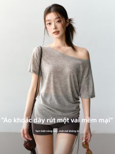 JUZHONGDEYAOJING | Relaxed Fit Womens Workout Top for Yoga and Pilates