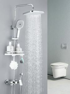 Bathroom shower headset shower system shower mixer set rainfall shower head full set copper shower home constant temperature bath supercharged 淋浴套装