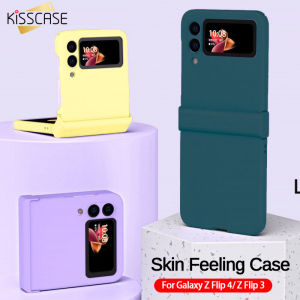 KISSCASE Ốp Lưng Cho Samsung Galaxy Z Flip 3 Ốp Lưng Điện Thoại Z Flip 3 5G 3 Trong Một Bảo Vệ Màu Kẹo