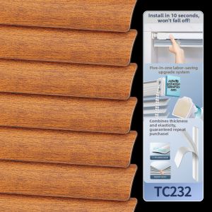 Wood Grain Like Aluminum No-drill Installation Light Blocking Roller Blind