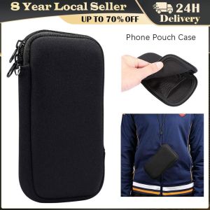 Universal Neoprene Zipper Mobile Phone Case Bag for IPhone Samsung Xiaomi Huawei Honor Moto Shockproof Pouch Phone Pouch Elastic Hanging Bag Phone Pouch Zippered Cover for IPhone 14 13 12 11 Pro Max XR 8 Plus/Xiaomi/Huawei/Samsung Galaxy Note 9