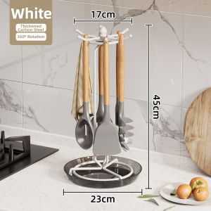 Rotating Kitchen Storage Rack with Drip Tray