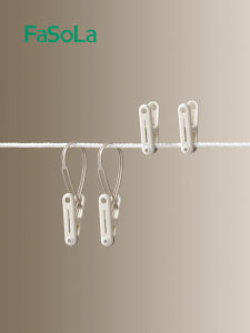 Plastic Clothesline Clips Windproof Drying Clothes Clips with Rope Laundry Clips Hanging Rope Hooks Clips for Storage And Organization