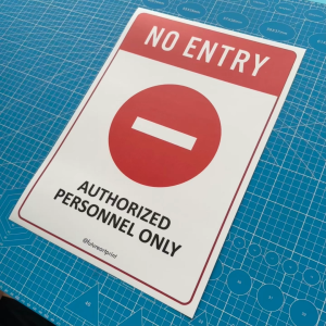 No Entry Authorized Personnel Only. Sign Label Notice Signage. Laminated Waterproof Scratch Resistant. Suitable for Indoor and Outdoor.