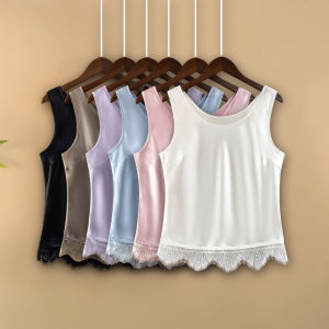 Jinyan Summer 2025 New Pure Color Strap Vest Back Beauty Inner Wear Chinese Style Womens Fashion Spring Autumn Lace Commute Style Loose Fit