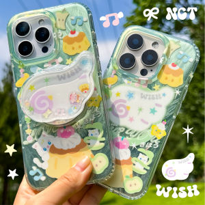 Magnetic Wings Phone Case Fresh Green Color Anti-fall Protection for Apple 16ProMax 15Pro Cute Girl Style Creative Design TPU Material