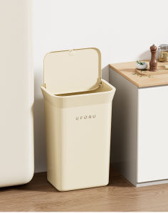 Plexor Home 35L Trash Can with Press Open Lid Large Capacity Garbage Can with Cover Big bending-free Wastebasket with Press Type Lid for Home Kitchen Craft Room Living Room