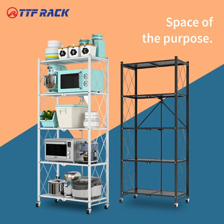 FREE GIFT - TTF RACK™️ (FS SERIES) Foldable Shelf Rack With Wheels Rak ...