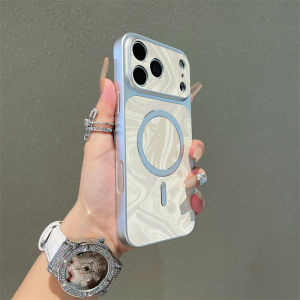 Luxury For Magsafe Magnetic Water Ripple Phone Case For iPhone 17 16 15 14 Plus 13 12 11 Pro Max Soft Bumper Shockproof Cover