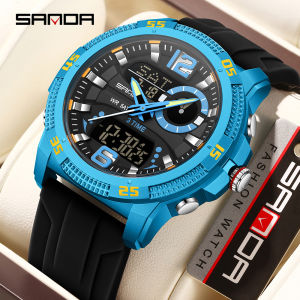 SANDA New 3372 Student Electronic Watch Timing Alarm Clock Sports Multifunctional Waterproof LED Mens Electronic Watch