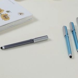 [Ready Stock] 2 in 1 stylus gel ink pen black ink refillable elegance design 0.5mm nib size