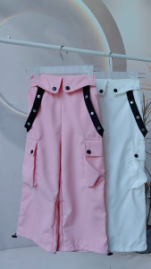 New Kids String Parachute Wide Leg Cargo Pants Trendy Outfit Multi-Pocket Loose-Fit Baggy Cargo Pants for 5-12Y Girls