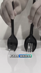 Spork Higienis HALAL Tebal 3.3gr Kuat Bening / Putih / Hitam Pack Bungkus Plastik Steril Trifinity