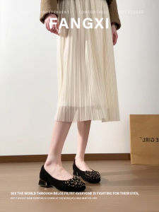 French Style Crystal Embellished Square Toe Shoe