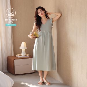COSMO LADY | Summer Modal Sleeveless Padded Nightgown