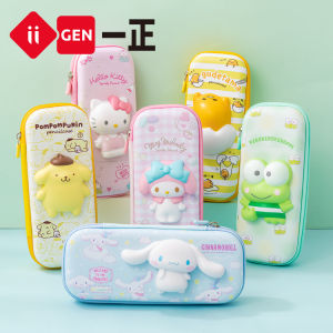 Kawaii Sanrio Childrens Pencil Case Cartoon Melody Cinnamoroll 3D PU Stationery Storage Box Soft Pressure Decompression Toys Childrens Gifts