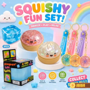 BUY 1 TAKE 1 With Steamer Dumplings Squishy Toy Glitter Soft Steamed Stuffed Bun Squishy Pinch Le Gift Slow Resilience Squishy Toy For Stress Anxiety Relief Snowflake Cube Squeezeable Glitter Keychain - A Great Gift For Children And Adults