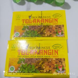 isi 12 saset tolak angin cair herbal Sido muncul