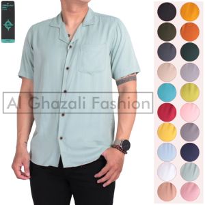 AL GHAZALI FASHION Kemeja pendek polos pria terbaru casual pria trendi masa piyama korea