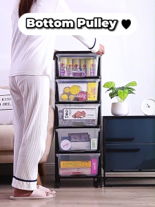 THE L34cm (3-6 Layers) Multipurpose Moveable Storage Cabinet/Box/Drawer With Trolley With Wheels