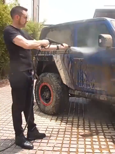 REAIM เครื่องฉีดน้ำแรงดันสูง เครื่องฉีดน้ำ 100 บาร์ 3800W ปรับแรงดันน้ำได้ Pressure Washer มอเตอร์ทรงพลัง ตัดน้ำได้อัตโนมัติ ปืนฉีดน้ำแรงดันสูง ฉีดน้ำแรงดัน เครื่องฉีดน้ำ เครื่องล้างร มีล้อเลื่อน และ แกนม้วนสายฉีดน้ำ อย่างดี