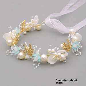 Ribbon Flower Pearl Headband Womens 2024 New Arrival Summer Headband Ribbon Hair Binding One Hair Tie Hairband Headdress