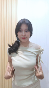 RACHEL Crop Top Atasan Wanita One Shoulder Lengan Tali Bahan knit