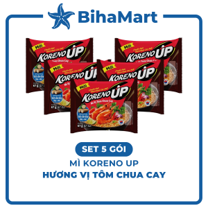 [SET 5 GÓI] - PALDO - Mì KorenoUp Tôm Chua Cay Mì Koreno Up Tôm chua cay Mì Tôm chua cay KorenoUp Mì Koreno gói (67g/gói)