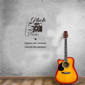 Removable Vinyl Wall Sticker“Photo Studio Capture the Moment Cherish the Memory”Perfect for Photography Studio Wall Decor JZY514