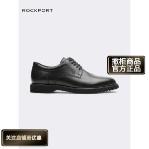 Rockport Mens Business Shoes Lightweight Large Bottom Soft Rebound Splicing Casual Leather Shoes for Office And Leisure