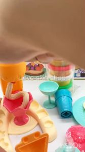 🍦ชุดแป้งโดว์ มีให้เลือก 2 สี พร้อมตัวปั้ม แป้งโดว์ สำหรับเด็ก แป้งโด ดินน้ำมัน ของเล่นเด็ก🍦