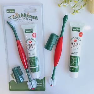Pet Toothbrush and Toothpaste for Cat and Dog / Berus Gigi Kucing Dental Kit /  宠物猫狗牙膏牙刷