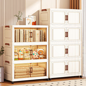 ตู้เก็บของพับได้ ตู้เก็บของพลาสติก กว้าง80CM 5/4/3ชั้น ตู้วางของมีหลายชั้น ประหยัดพื้นที่ กันน้ำกันฝุ่น ขนาดใหญ่