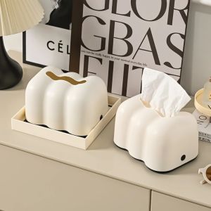 Cloud Creative Tissue Box Household Bathroom Paper Suction Box High-End Cream White Wall Mounted Paper Box
