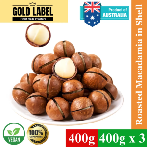 GoldLabel Australia Macadamia in Shell 400g (Free Macadamia Key Opener) - Vegan 100% Guarantee Product of Australia