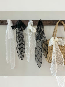 Elegant Lace Hair Tie Women Versatile Long Butterfly Knot Hair Rope Forest System Sweet Binding Hair Sash Long Necktie Head Rope