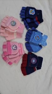 Găng tay len hở ngón siêu ấm MINK BABY cho bé 2-9 tuổi