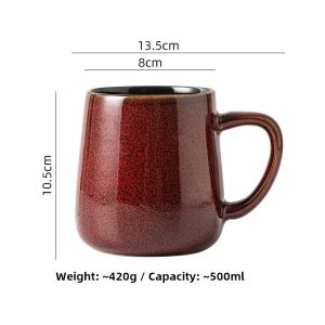 Nordic Style Large Size Ceramic Mugs Vintage Coffee Cups for Office And Home Use Breakfast Tea Cups High Aesthetic Value
