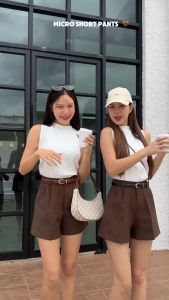 Quần short nữ cơ bản - Quần đùi nữ Quần short lưng cao màu trơn thời trang cho nữ quần sooc cạp cao dáng rộng