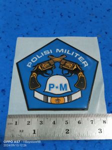 Stiker  PM Polisi Militer Segilima Timbul Mobil 6 X 7 CM