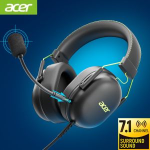 Acer | 2025 Acer Headphones OHW200 7.1 Surround Sound Wired USB Gaming Headset with Mic Noise Cancelling- Gamer for PC Laptop