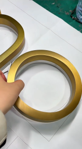 Custom Brushed Stainless Steel Electroplated Metal Letters Baking Paint Brass Sign 3D Titanium Letters for Storefront Billboard Signage