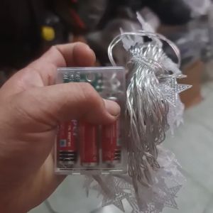 Dây bóng đèn led hình ngôi sao dài 6m x 40 bóng trang trí phòng ngủrèm cửalều trại siêu đẹp sử dụng pin AAA