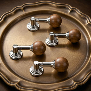 UCUBE | French Luxury Cabinet Handles with Brass Crystal Round Pendant