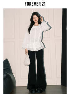 Forever 21 High Waist Slim Fit American Style Denim Jeans Womens Micro Flared Bootcut Pants Non-Matching Leggings