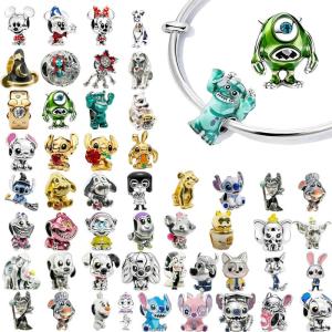Original Charm BeadsDumbo&Mom Charm&Magic Hat&Villains Cruella De Vil Charm BeadsFit Pendant Bracelet Women Jewelry Gif