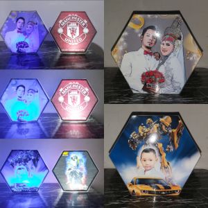 lampu meja hias tidur custom foto atau gambar