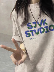 Pure Cotton Stylish Trendy Letter Print Short-Sleeve T-Shirt Womens Summer Loose Small American Half Sleeve Top Clothes