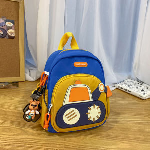 New Arrival Nursery School Backpack Elementary Student Double Shoulder Bag Cute Trendy Match Excavator Car Children Boys